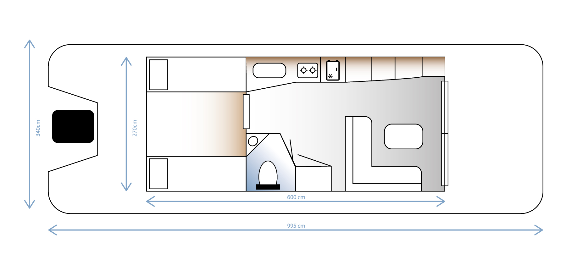 Plattegrond interieur Comfortraft